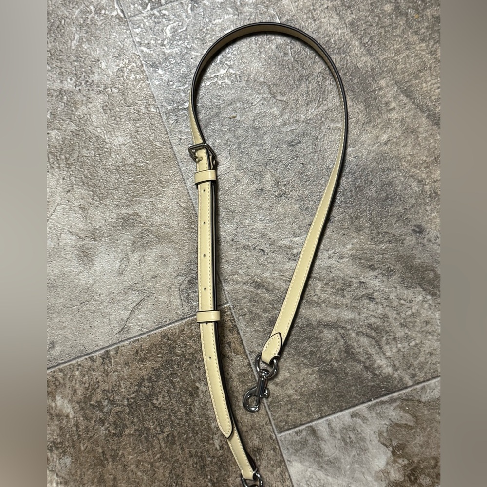 Coach Leather Adjustable Crossbody Strap in Pale Yellow